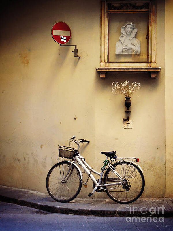 Bike Art Print featuring the photograph Bicycle and Madonna by Valerie Reeves
