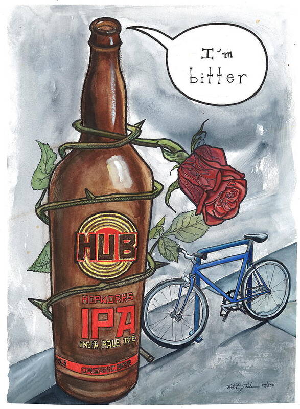Beer Art Print featuring the painting Bitter Flavors by Whitney Palmer