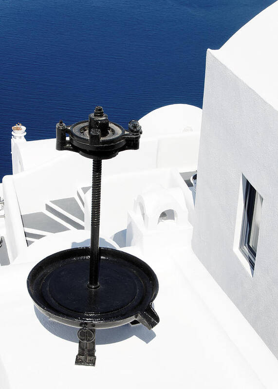 Greece Art Print featuring the photograph Black Olive Oil Press by Darin Volpe