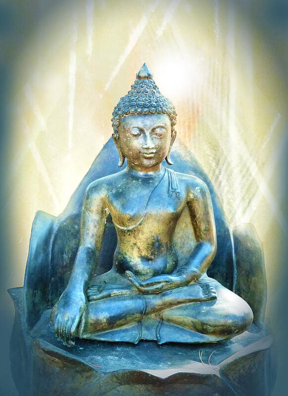 Blue Buddha Art Print featuring the photograph Blue Buddha by Jessica Levant