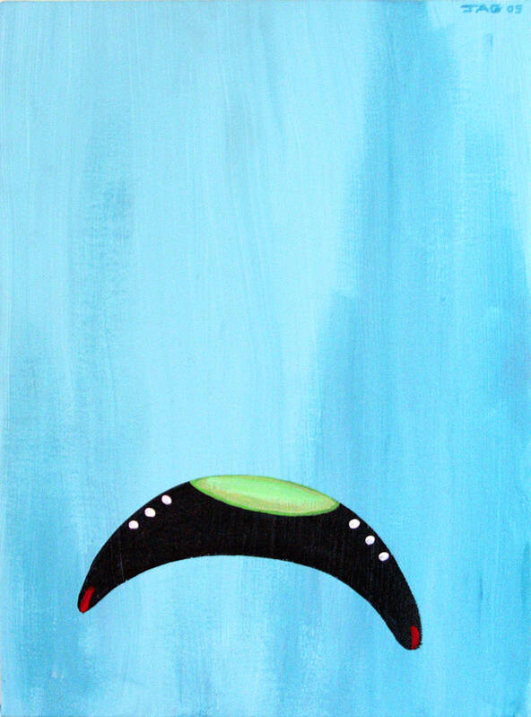 Ufo Art Print featuring the painting Blue Raspberry UFO by John Ashton Golden