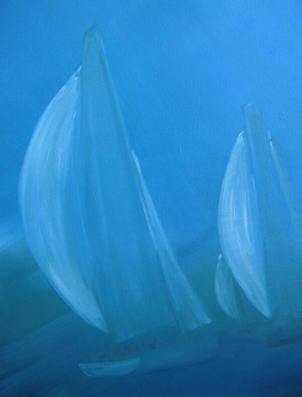 Sail Art Print featuring the painting Blue by Susan Richardson