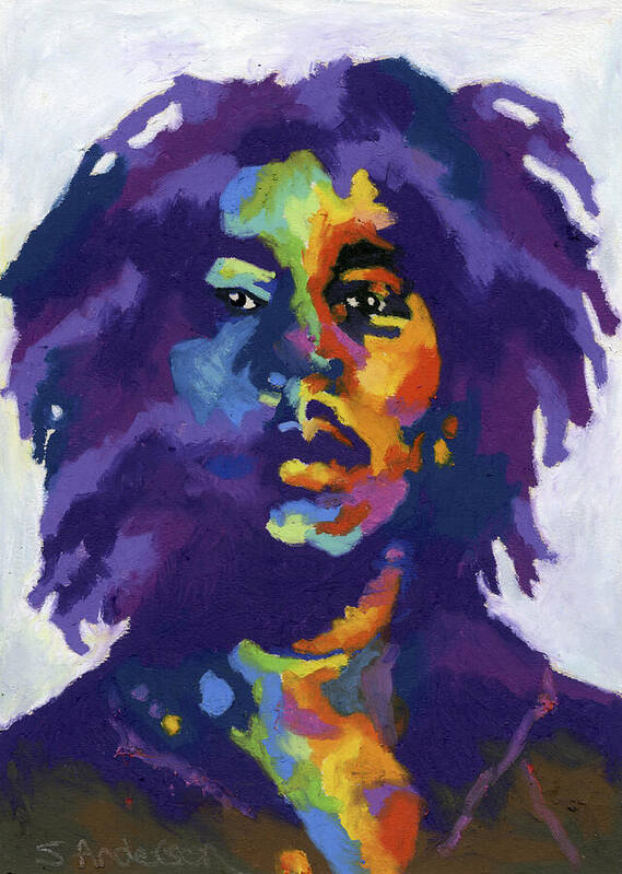 Bob Marley Art Print featuring the painting Bob Marley by Stephen Anderson