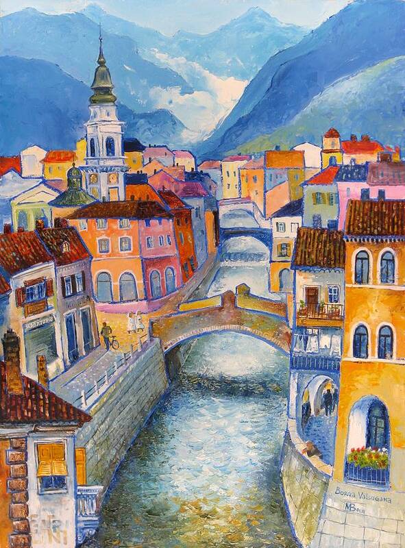 Italy Art Print featuring the painting Borga Valsugana-Trentino by Mikhail Zarovny