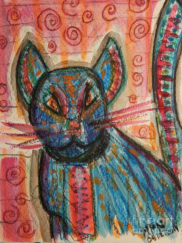 Kitty Art Print featuring the mixed media Bossa Nova KittyKat by Mimulux Patricia No