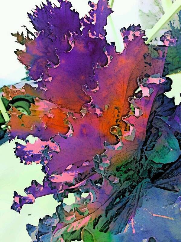 Purple Botanical Art Print featuring the digital art Botanica Fantastica I by Pamela Smale Williams