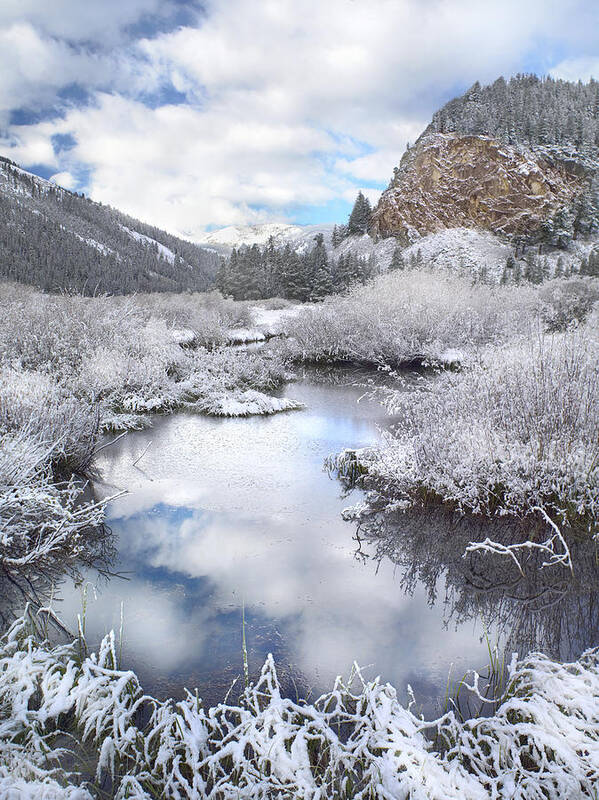 Feb0514 Art Print featuring the photograph Boulder Mountains And Summit Creek Idaho by Tim Fitzharris