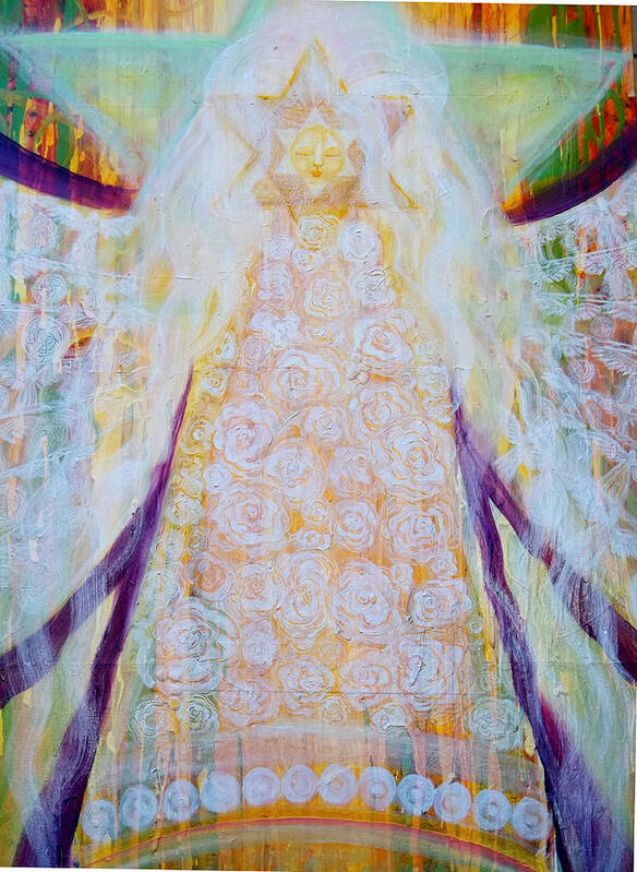 Christ Art Print featuring the painting Bride of Christ center panel detail by Anne Cameron Cutri