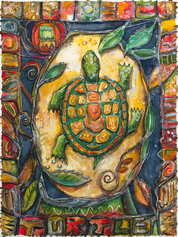 P Allingham Carlson Art Print featuring the painting Brother Turtle VI by Patricia Allingham Carlson