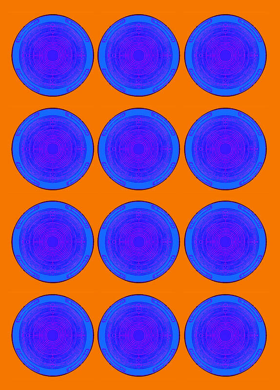 Circles Art Print featuring the painting Bubbles Orange Blue Warhol by Robert R by Robert R Splashy Art Abstract Paintings