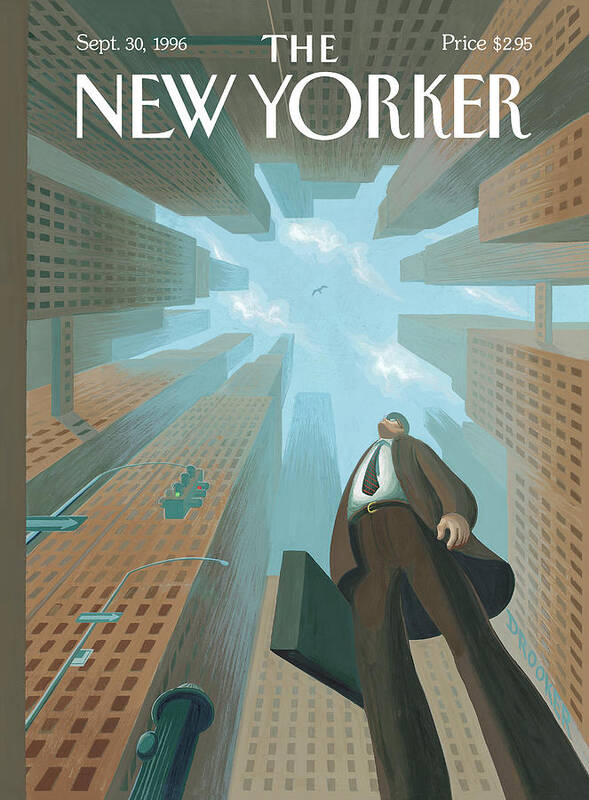 Upwardly Mobile Art Print featuring the painting Businessman Looks Up At Tall Skyscrapers by Eric Drooker Upwardly Mobile Art Print featuring the painting Businessman Looks Up At Tall Skyscrapers by Eric Drooker