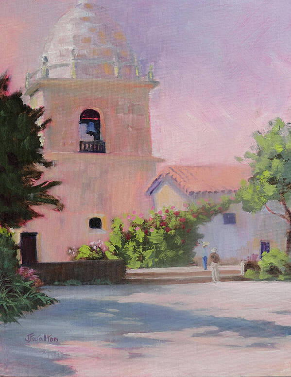 Carmel Mission Art Print featuring the painting Carmel Mission by Judy Fischer Walton