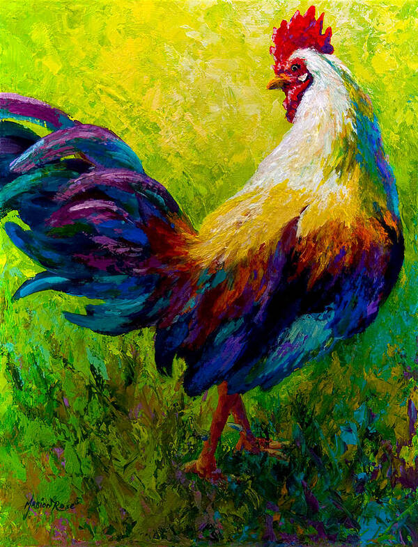 Rooster Art Print featuring the painting CEO Of The Ranch by Marion Rose