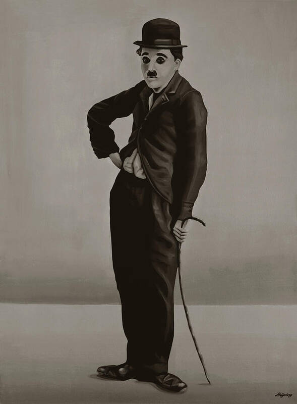 Charlie Chaplin Art Print featuring the painting Charlie Chaplin Painting by Paul Meijering