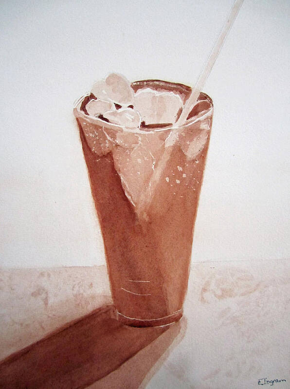 Cold Drink With Ice In Glass Art Print featuring the painting Chilling Out by Elvira Ingram