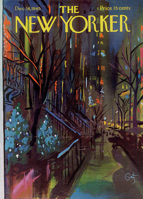 Christmas Art Print featuring the painting Christmas In New York by Arthur Getz