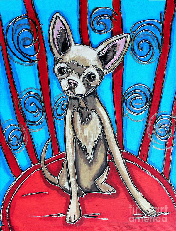 Chihuahua Art Print featuring the painting Chuhuahua Stare by Cynthia Snyder