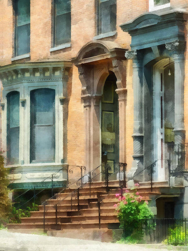 Albany Art Print featuring the photograph Cities - Albany NY Brownstone by Susan Savad