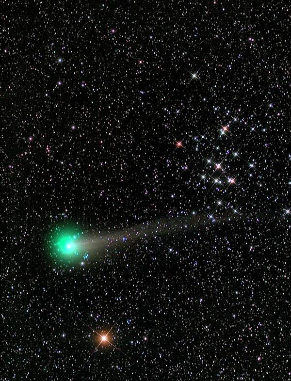 Comet C/2013 R1 Art Print featuring the photograph Comet C2013 R1 And Star Cluster M44 by Damian Peach