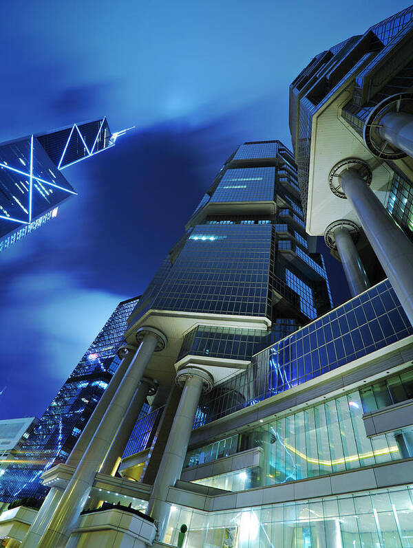 Corporate Business Art Print featuring the photograph Corporate Buildings At Night by Ngkaki