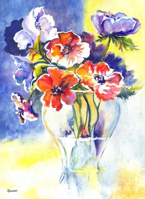 Flowers Art Print featuring the painting Cosmos I by Carol Wisniewski