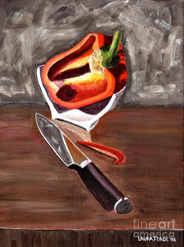 Still Life Art Print featuring the painting Cut In Half by Laura Forde