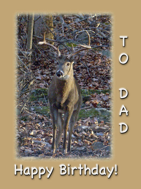 Dad Art Print featuring the photograph Dad Birthday Greeting Card - Whitetail Deer Buck by Carol Senske