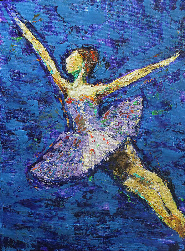 Figure Art Print featuring the painting Dance Figure Study in Purple by Kristye Dudley