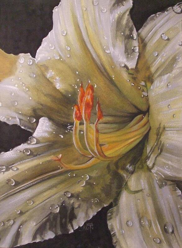 Daylily Art Print featuring the painting Diamonds by Barbara Keith