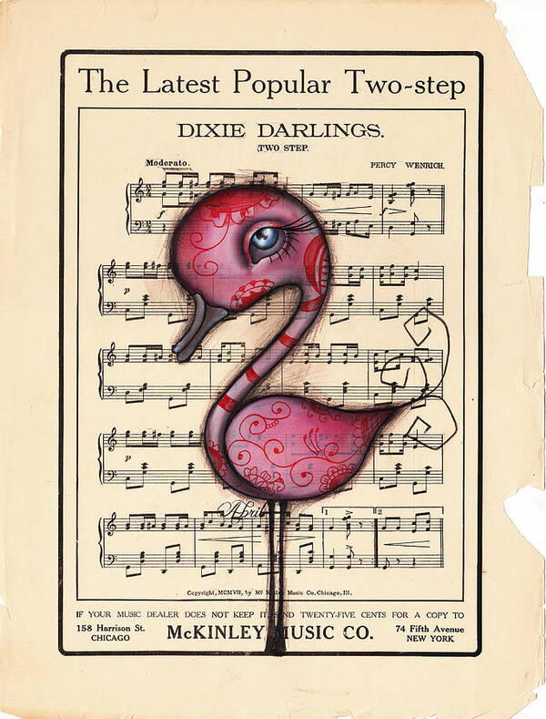 Bird Art Print featuring the painting Dixie by Abril Andrade