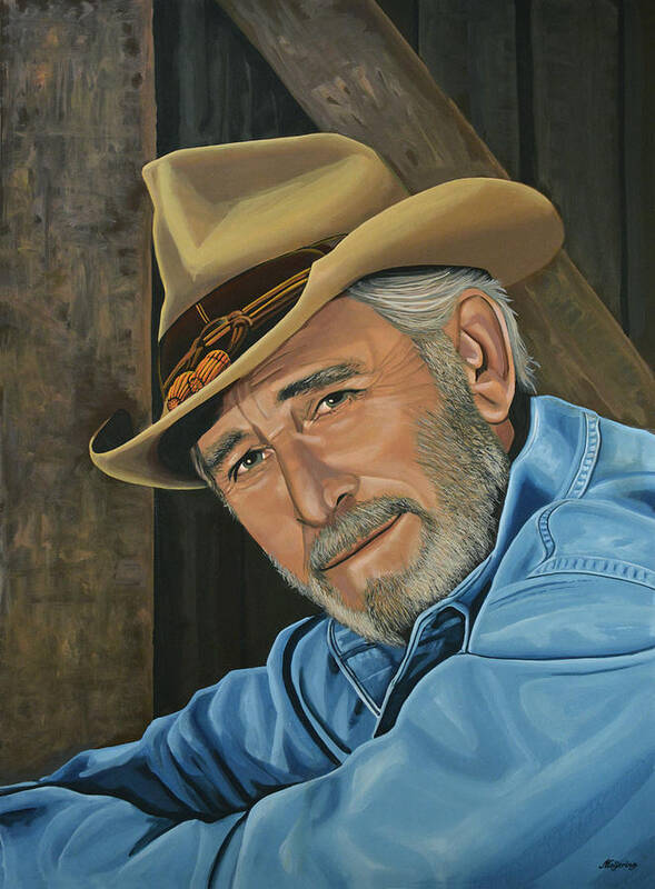 Don Williams Art Print featuring the painting Don Williams Painting by Paul Meijering