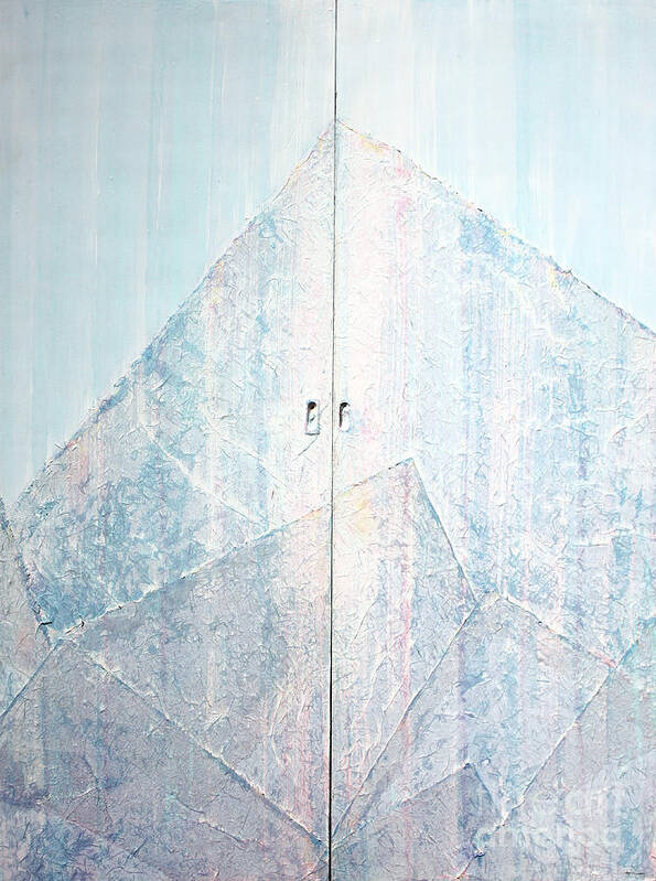 Abstract Painting Art Print featuring the sculpture Double Doors to Peaceful Mountain by Asha Carolyn Young