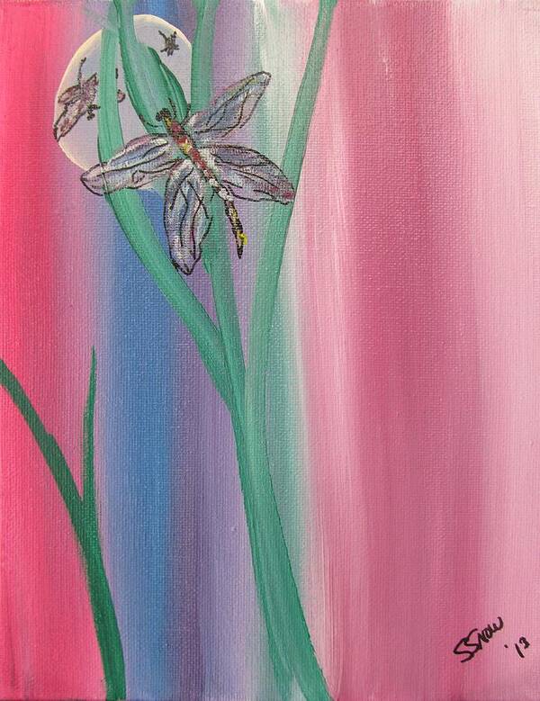 Dragonfly Art Print featuring the painting DragonFly by Susan Voidets