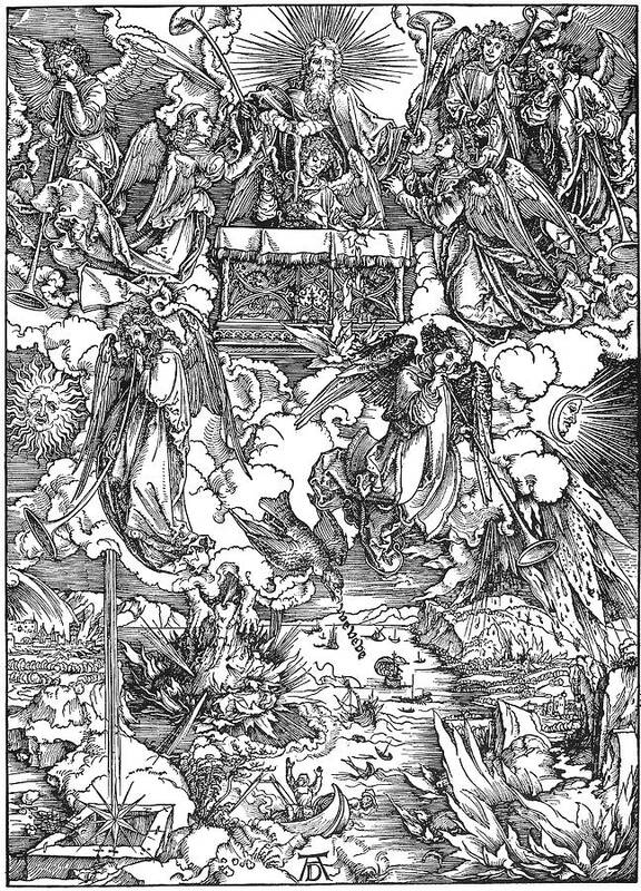 1498 Art Print featuring the painting Drer Apocalypse, 1498 by Granger