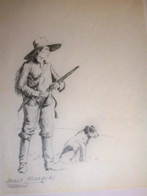 Boy Art Print featuring the drawing Early Missouri by Dave Farrow
