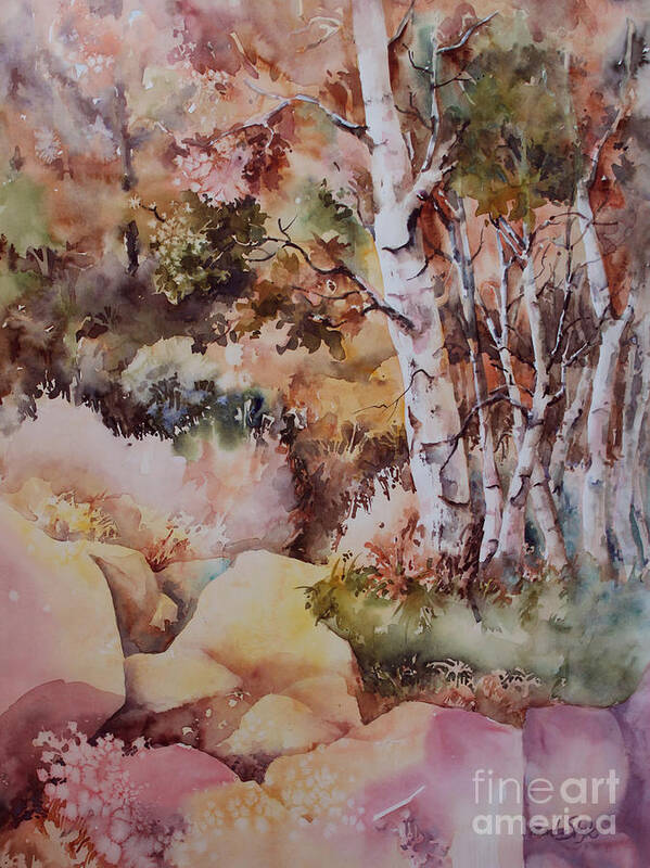 Trees Art Print featuring the painting Edge of the Forest by Marta Styk