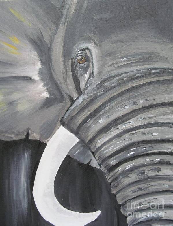 Elephant Art Print featuring the painting Elephant by Susan Voidets