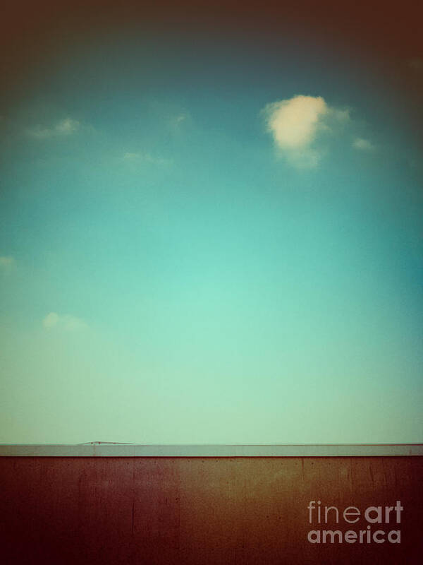 Cloud Art Print featuring the photograph Emptiness with wall and cloud by Silvia Ganora