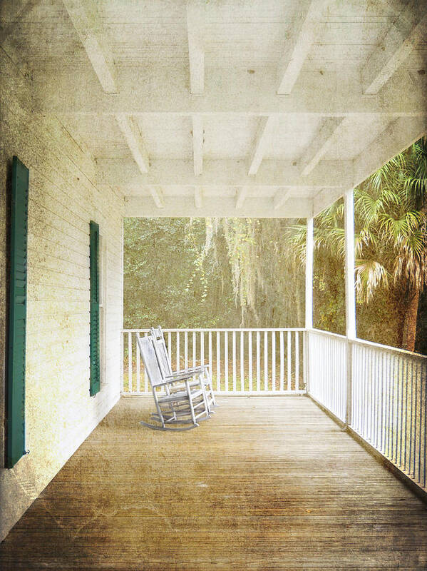 Porch Art Print featuring the photograph Empty Chairs by Judy Hall-Folde