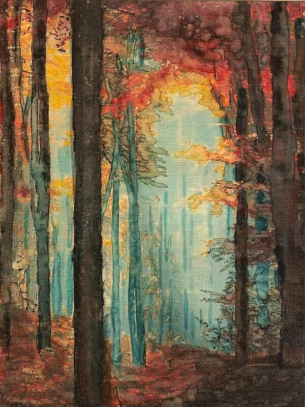 Forest Art Print featuring the painting Enchanting Forest by Cara Frafjord