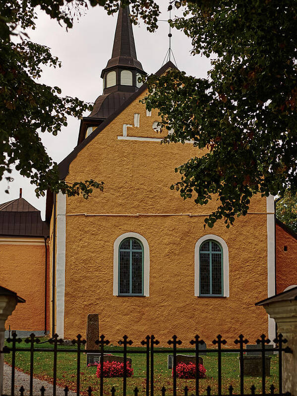 Building Art Print featuring the photograph enkoepingsnaes church from east Db by Leif Sohlman