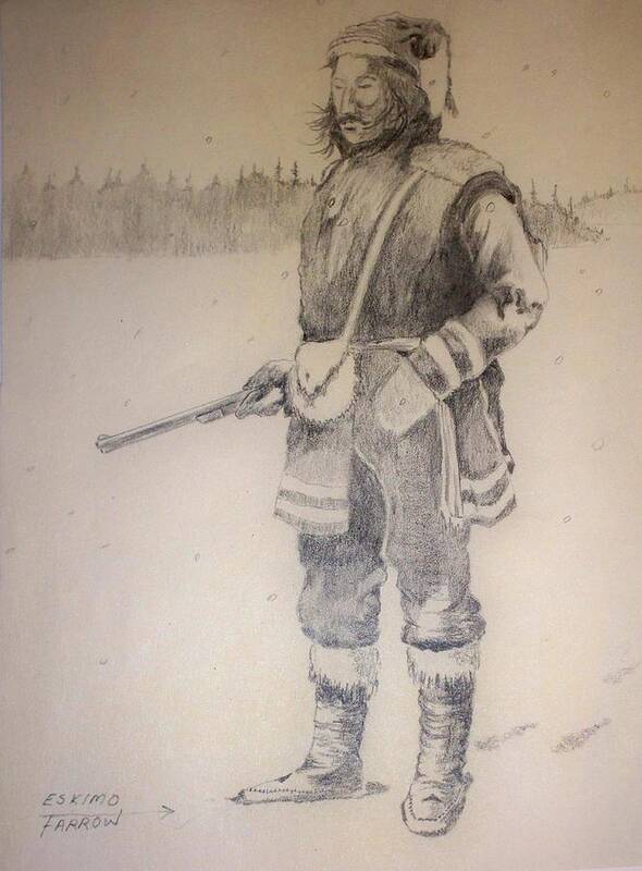 Eskimo Art Print featuring the drawing Eskimo by Dave Farrow