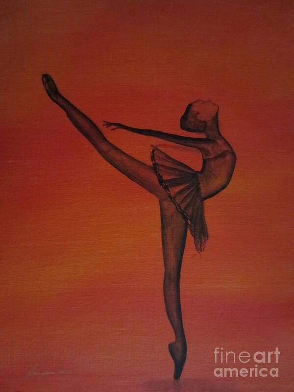 Ballet Art Print featuring the painting Fall Dancer 1 by Laurianna Taylor