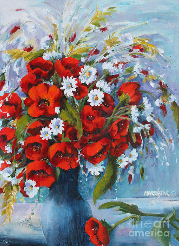 Flowers Art Print featuring the painting Field Bouquet 2 by Marta Styk
