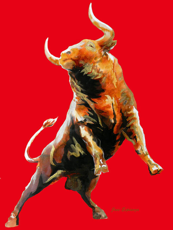 Bull Art Print featuring the painting Indulto by J U A N - O A X A C A