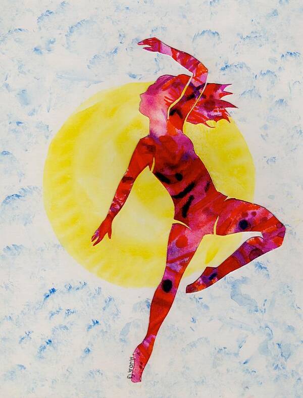 Mary Ogden Armstrong Art Print featuring the painting Fire dancer by Mary Armstrong