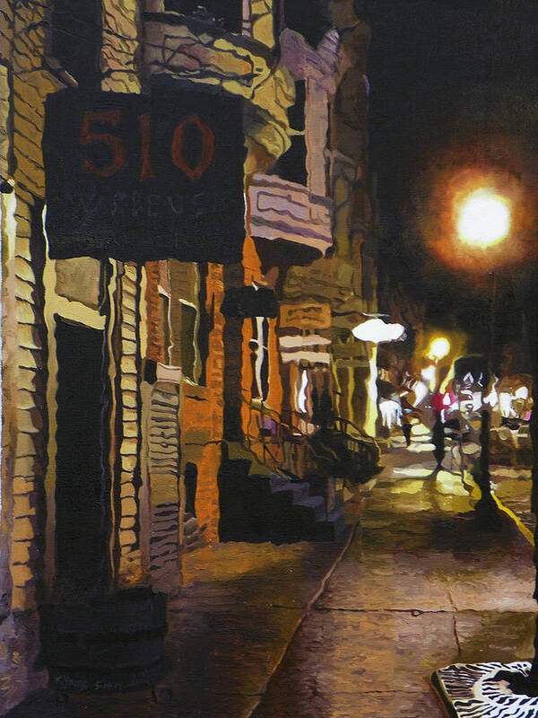 Hudson Art Print featuring the painting Five Ten at Night by Kenneth Young