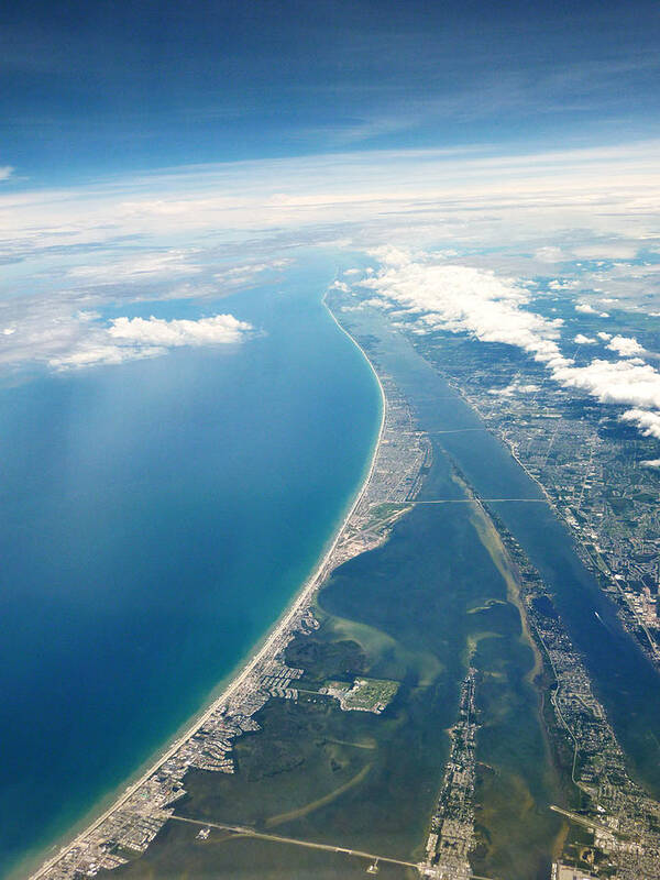 Aerial Art Print featuring the photograph Flying Over Cocoa Beach Florida by Randi Kuhne