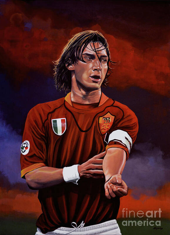 Francesco Totti Art Print featuring the painting Francesco Totti by Paul Meijering