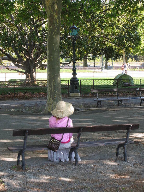 Girl In Park Art Print featuring the photograph French Girl in Park by Penelope Aiello